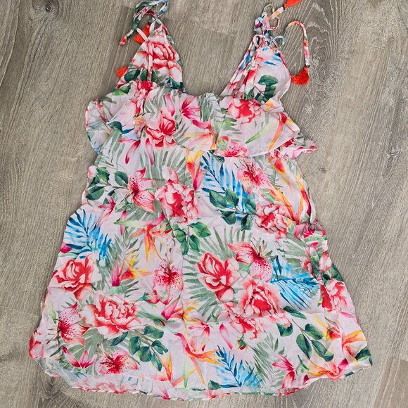 Lucky Brand Women's V-Neck Ruffle Swing Dress - Picture 4 of 6